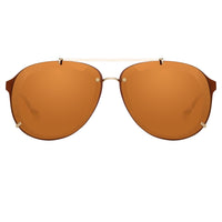Thumbnail for Phillip Lim Sunglasses Unisex Rust and Light Gold Aviator with Rust Mirror Lenses Category 3 - PL162C13SUN - Watches & Crystals