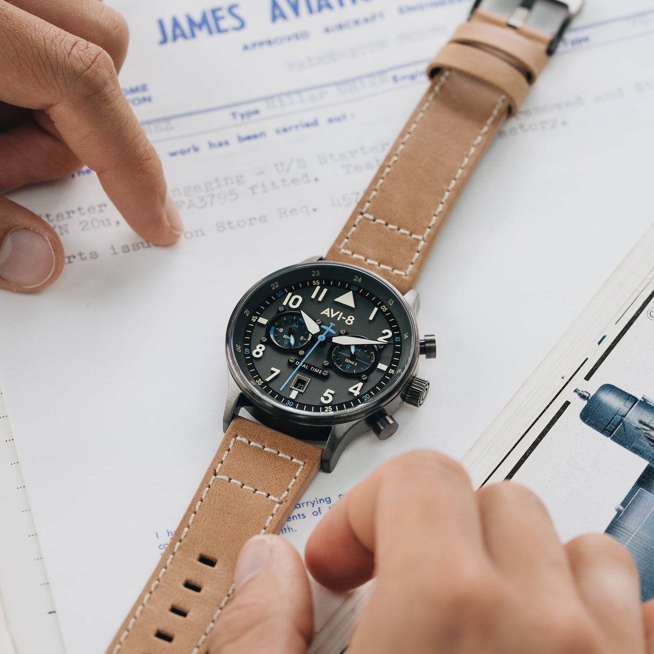 Pilot Watch - AVI-8 Carey Dual Time Orissa Watch AV-4088-04