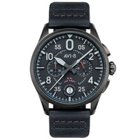 Thumbnail for Pilot Watch - AVI-8 Spitfire Lock Slate Black Chrono Watch AV-4089-03