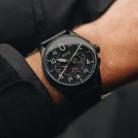 Thumbnail for Pilot Watch - AVI-8 Spitfire Lock Slate Black Chrono Watch AV-4089-03