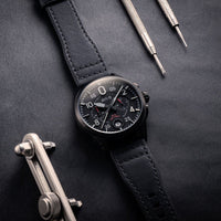 Thumbnail for Pilot Watch - AVI-8 Spitfire Lock Slate Black Chrono Watch AV-4089-03