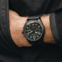 Thumbnail for Pilot Watch - AVI-8 Spitfire Lock Slate Black Chrono Watch AV-4089-03