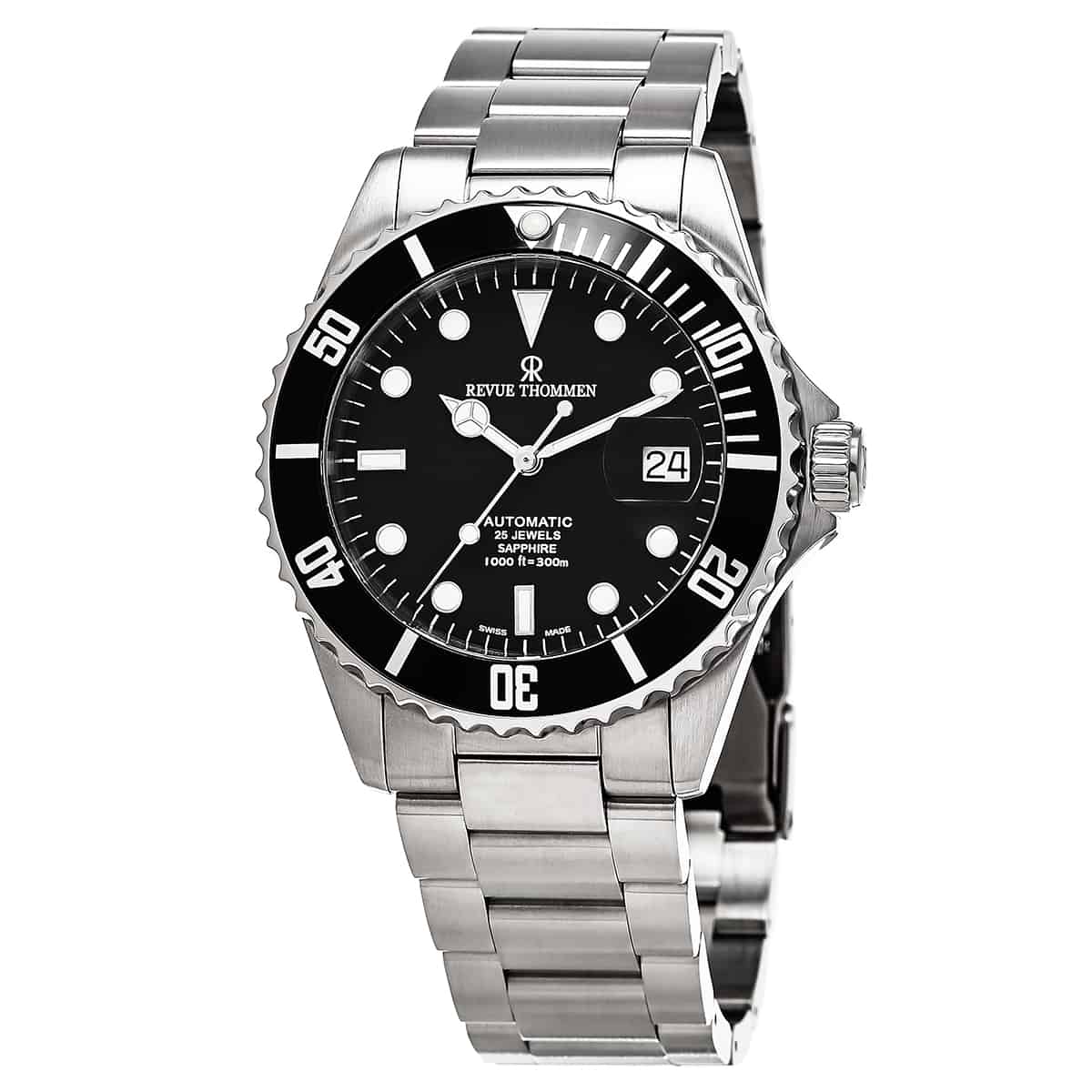Revue Thommen Diver Men's 42mm Black Automatic Watch 17571.2137