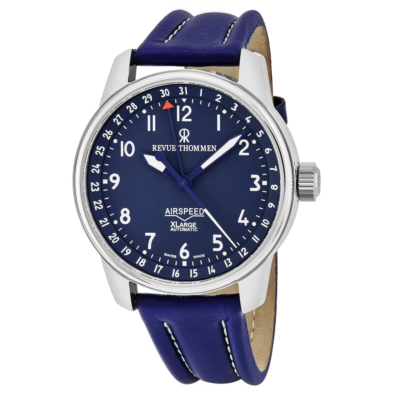 Revue Thommen Airspeed XL Men's 41mm Blue Pointer Date Automatic Watch 16050.2535