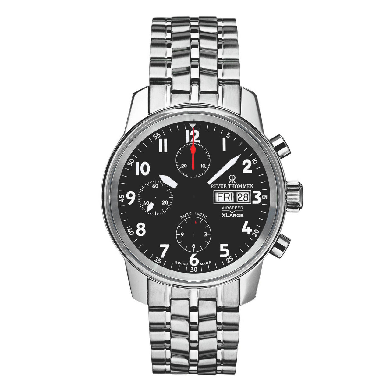 Revue Thommen Airspeed XL Men's 40mm Black Chronograph Automatic Watch 16051.6137