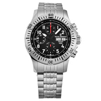 Thumbnail for Revue Thommen Airspeed Men's 44mm Black Dial Stainless Steel Chronograph Automatic Watch 16071.6134