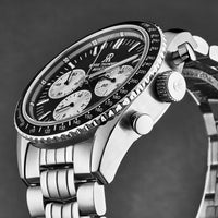 Thumbnail for Revue Thommen Aviator Men's 42mm Black Stainless Steel Chronograph Automatic Watch 17000.6134
