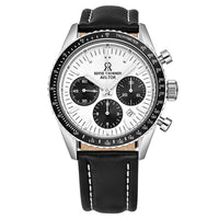Thumbnail for Revue Thommen Aviator Men's 42mm Silver Leather Chronograph Automatic Watch 17000.6532
