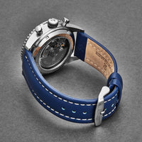 Thumbnail for Revue Thommen Aviator Men's 42mm Blue Leather Chronograph Automatic Watch 17000.6535