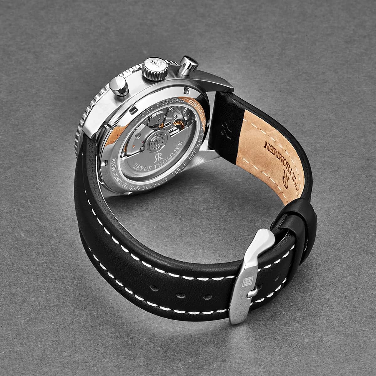 Revue Thommen Aviator Men's 42mm Black Chronograph Automatic Watch 17000.6537