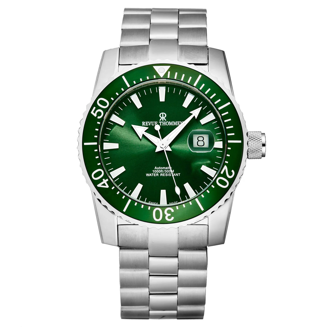 Revue Thommen Diver Men's 45mm Green Automatic Watch 17030.2134