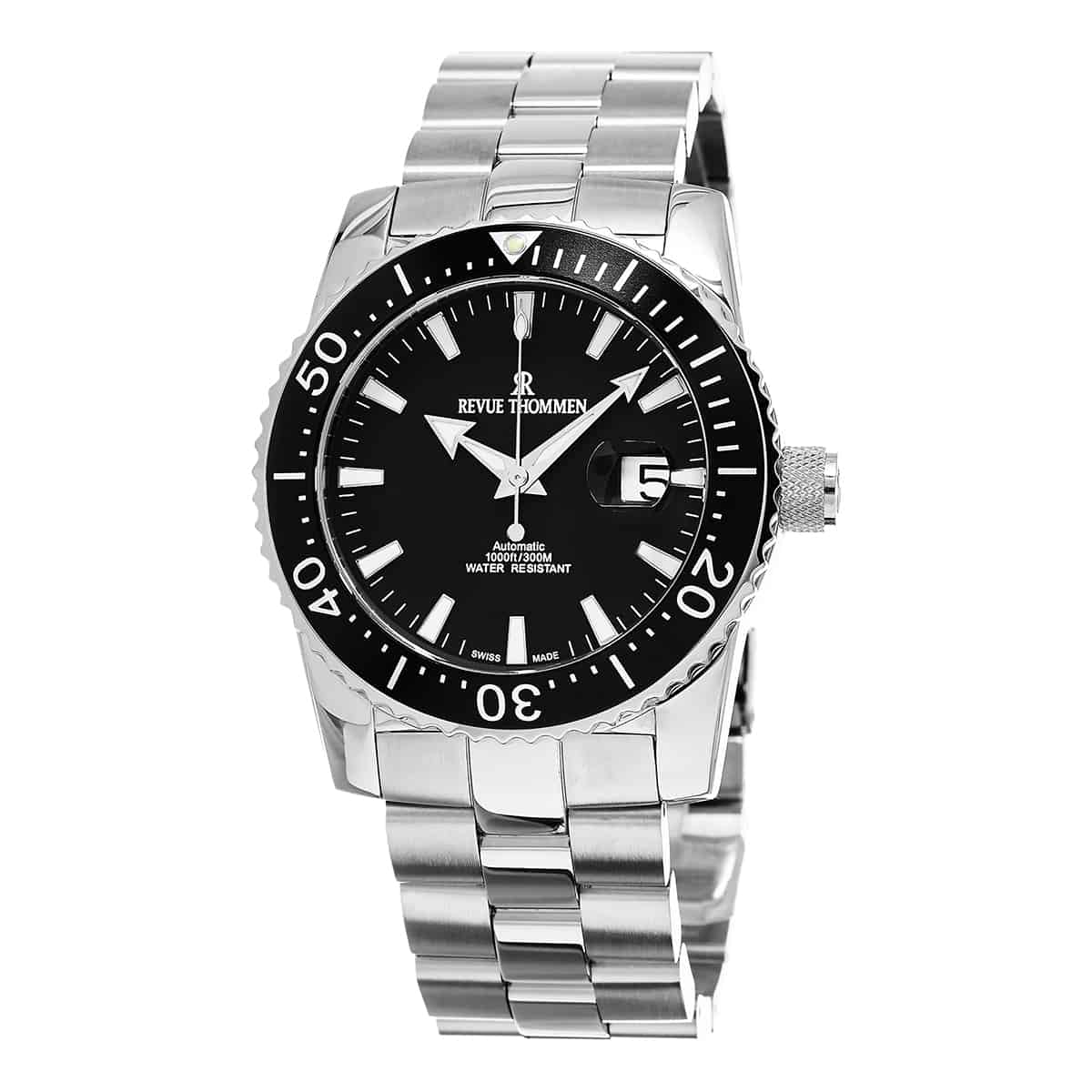 Revue Thommen Diver 45mm Men's Stainless Steel Black Automatic Watch 17030.2137
