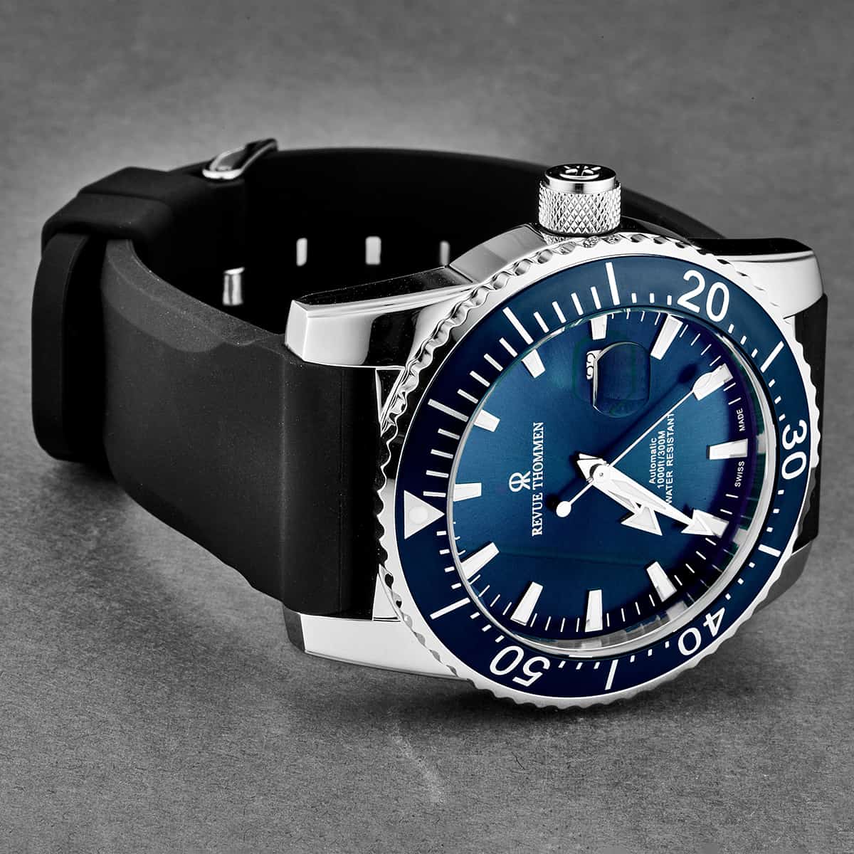 Revue Thommen Diver Men's 45mm Stainless Steel Blue Automatic Watch 17030.2535