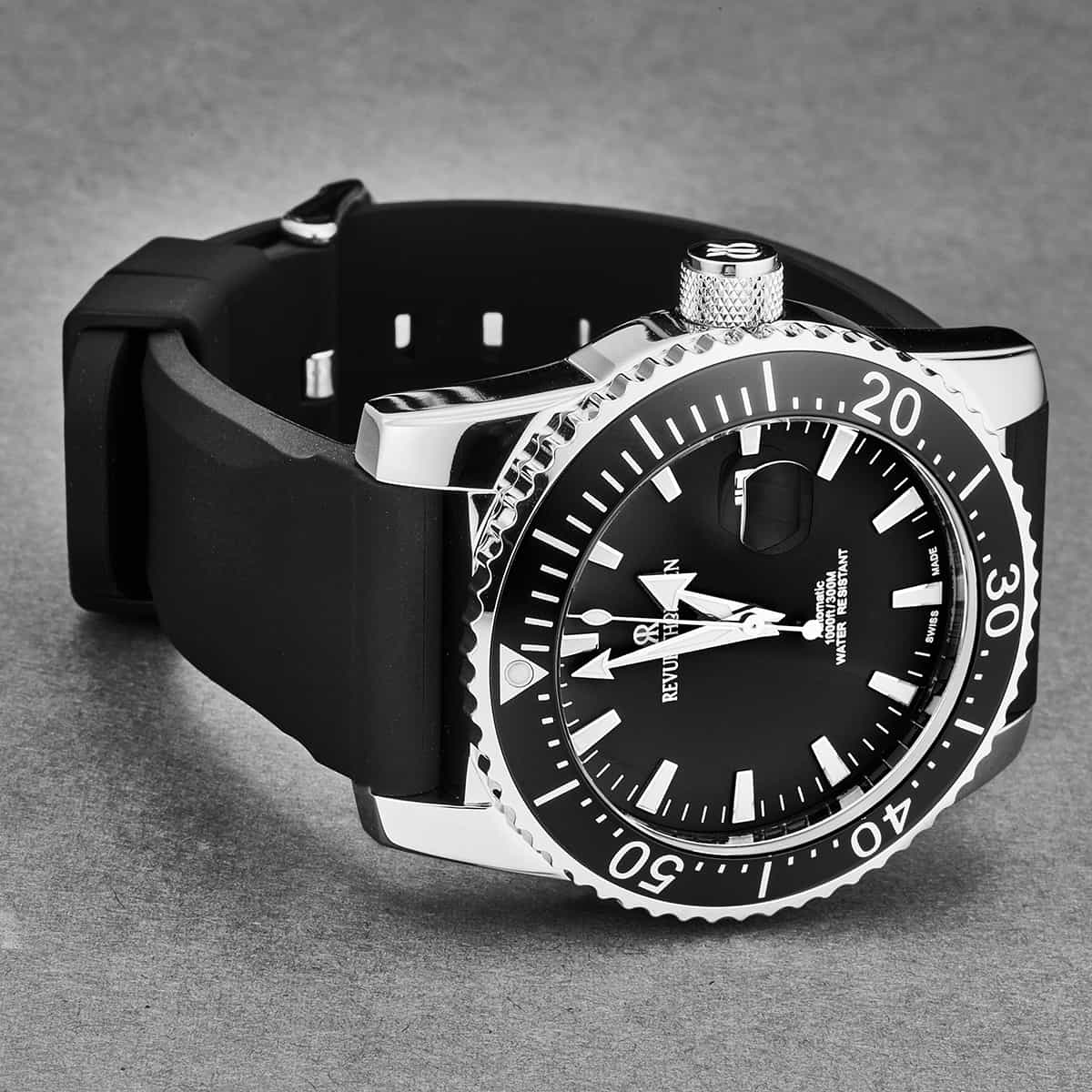 Revue Thommen Diver 46mm Men's Stainless Steel Black Automatic Watch 17030.2537