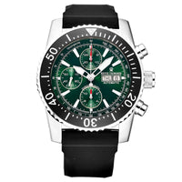 Thumbnail for Revue Thommen Airspeed Men's 46mm Green Rubber Chronograph Automatic Watch 17030.6522