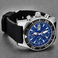 Thumbnail for Revue Thommen Diver Men's 46mm Blue Rubber Chronograph Automatic Watch 17030.6523