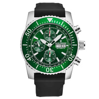 Thumbnail for Revue Thommen Diver Men's 46mm Green Rubber Chronograph Automatic Watch 17030.6532