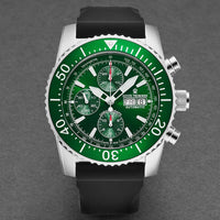 Thumbnail for Revue Thommen Diver Men's 46mm Green Rubber Chronograph Automatic Watch 17030.6532