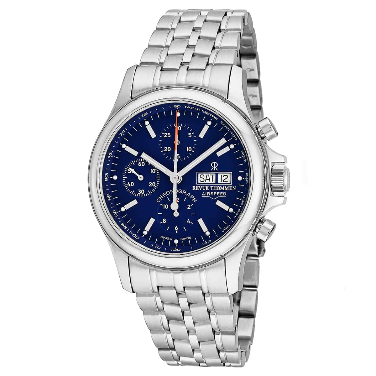 Revue Thommen Pilot Men's 42mm Blue Automatic Chronograph Watch 17081.6135