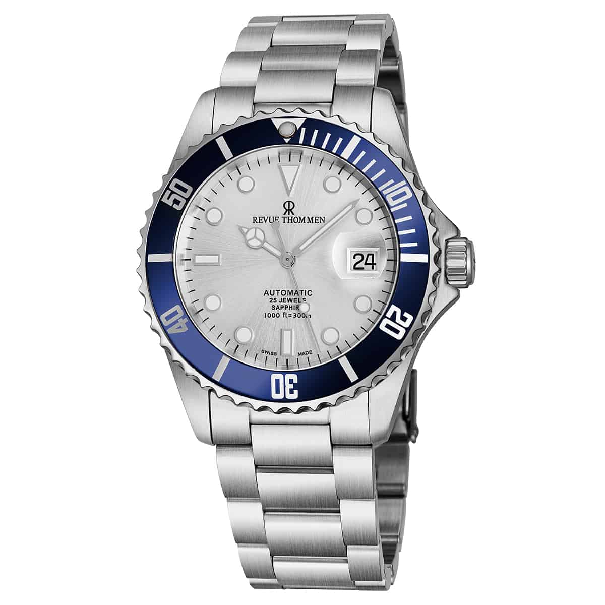 Revue Thommen Diver Men's 42mm Stainless Steel Silver Dial Automatic Watch 17571.2125