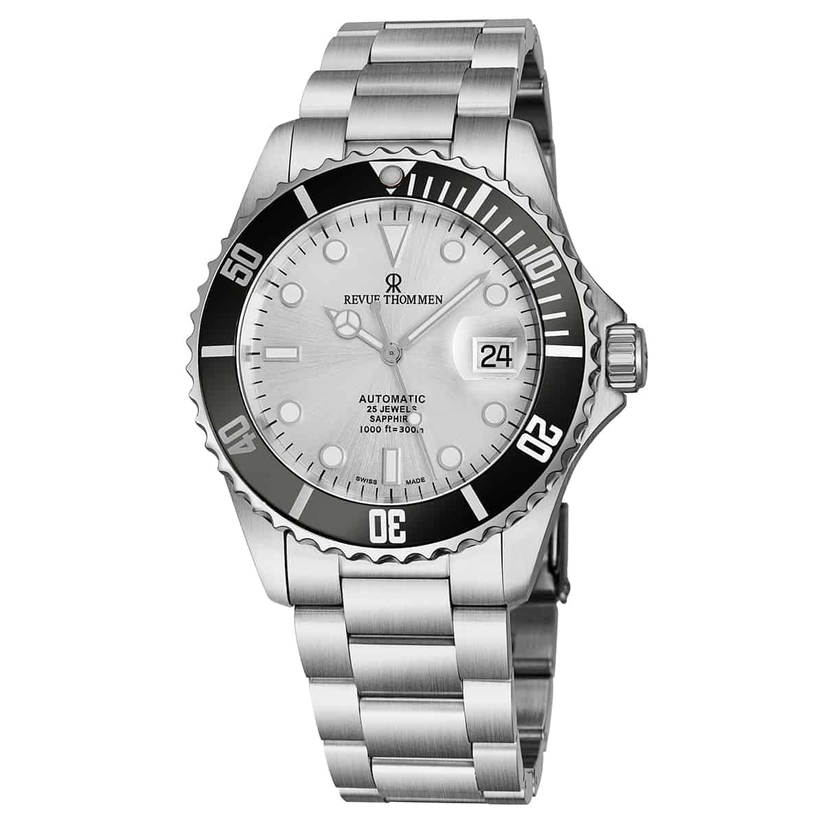 Revue Thommen Diver Men's 42mm Stainless Steel Silver Dial Automatic Watch 17571.2127