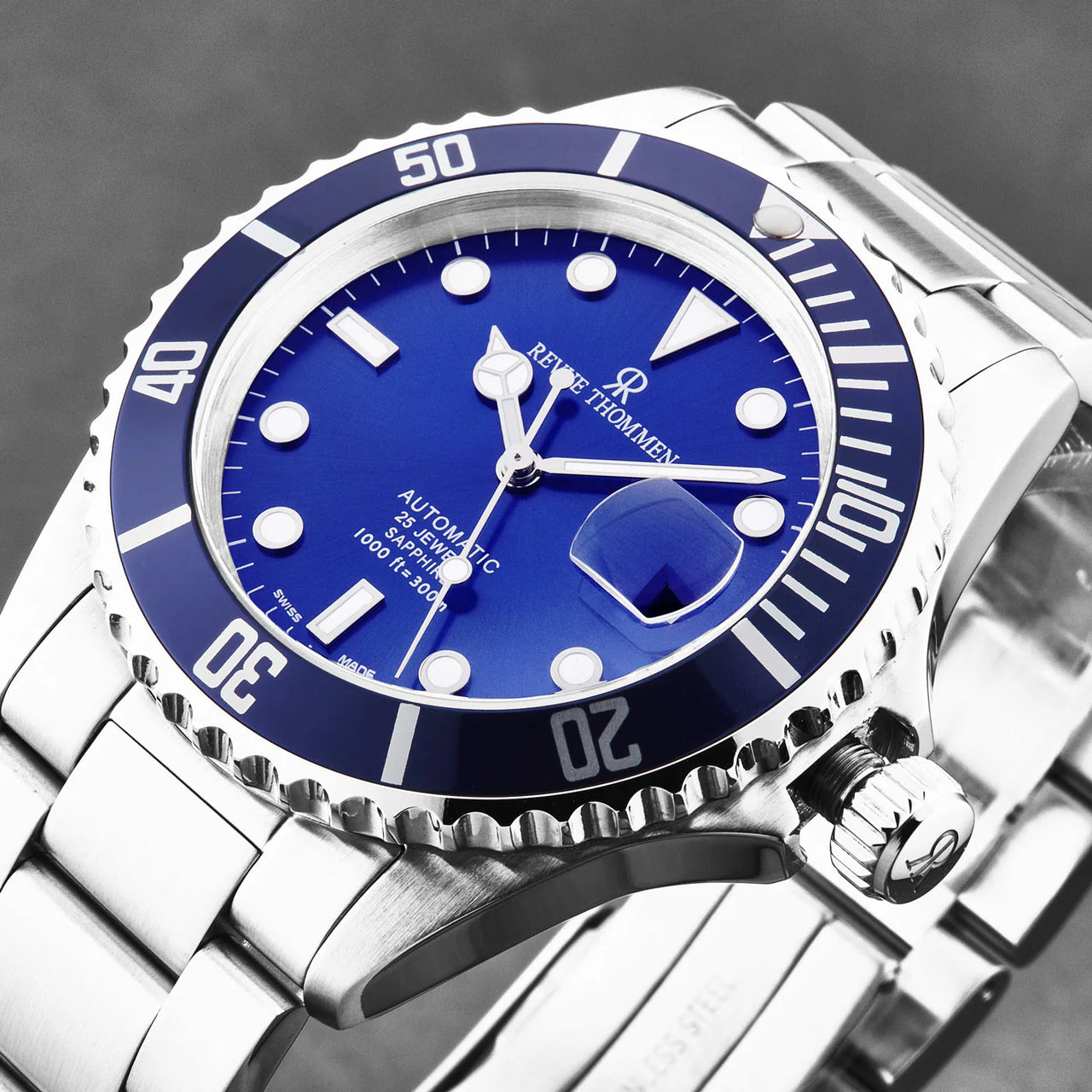 Revue Thommen Diver Men's 42mm Stainless Steel Blue Dial Automatic Watch 17571.2128