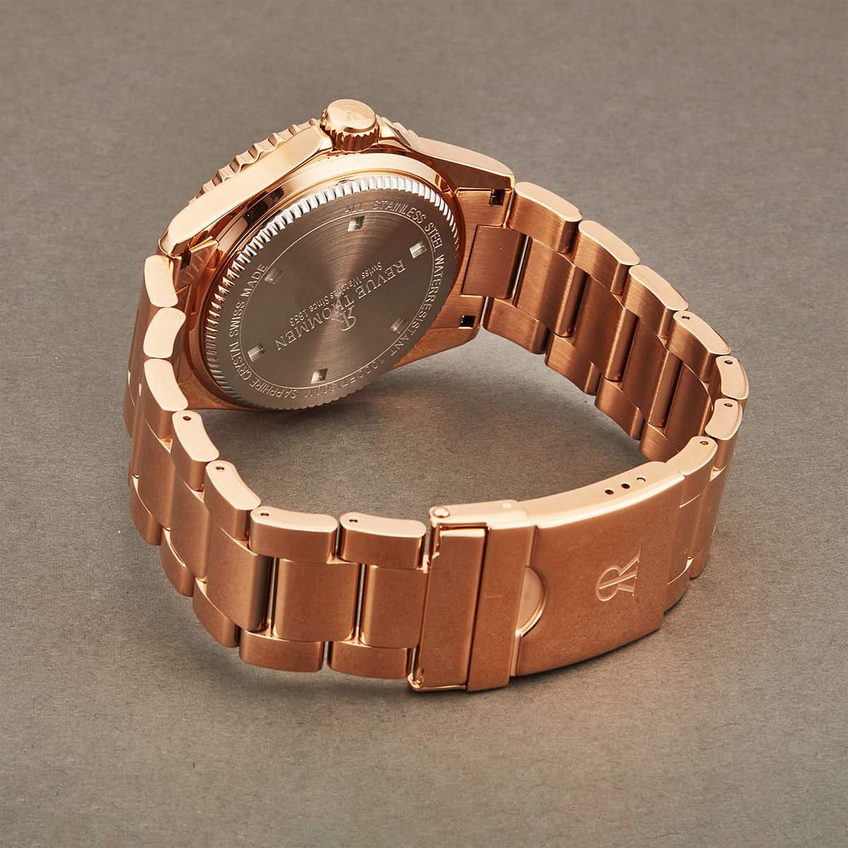 Revue Thommen Diver Men's 42mm Blue Dial Rose Gold Stainless Steel Automatic Watch 17571.2165