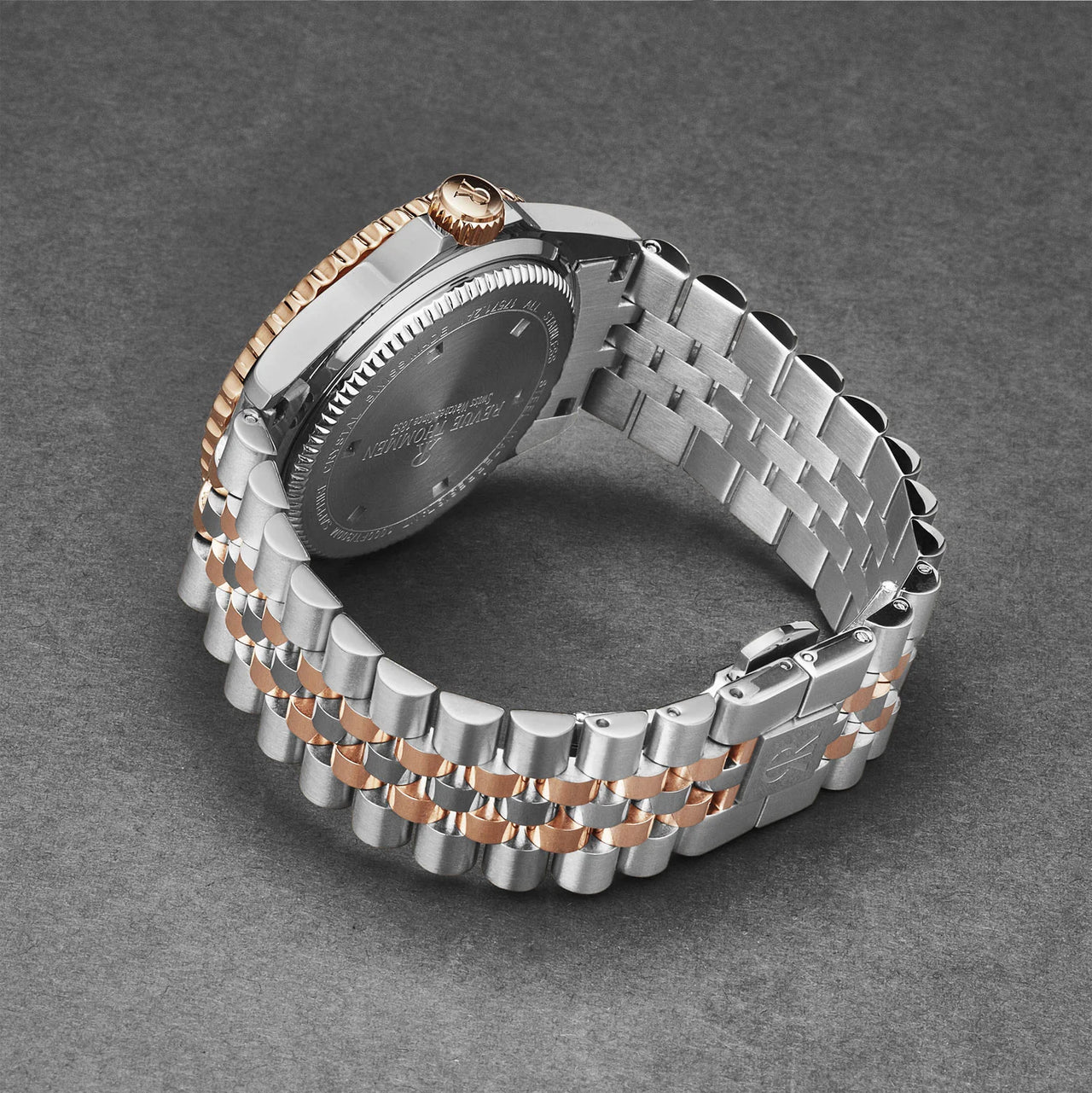 Revue Thommen Men's Diver 42mm Blue Rose Gold Two-Tone Automatic Watch 17571.2255