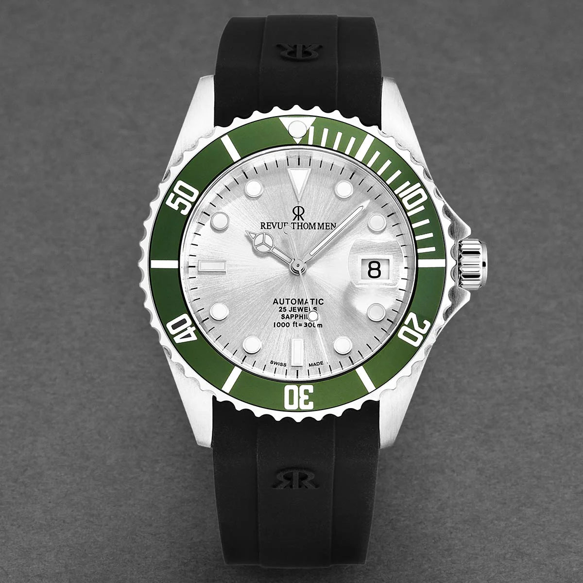 Revue Thommen Diver Men's 42mm Green Swiss Automatic Watch 17571.2824
