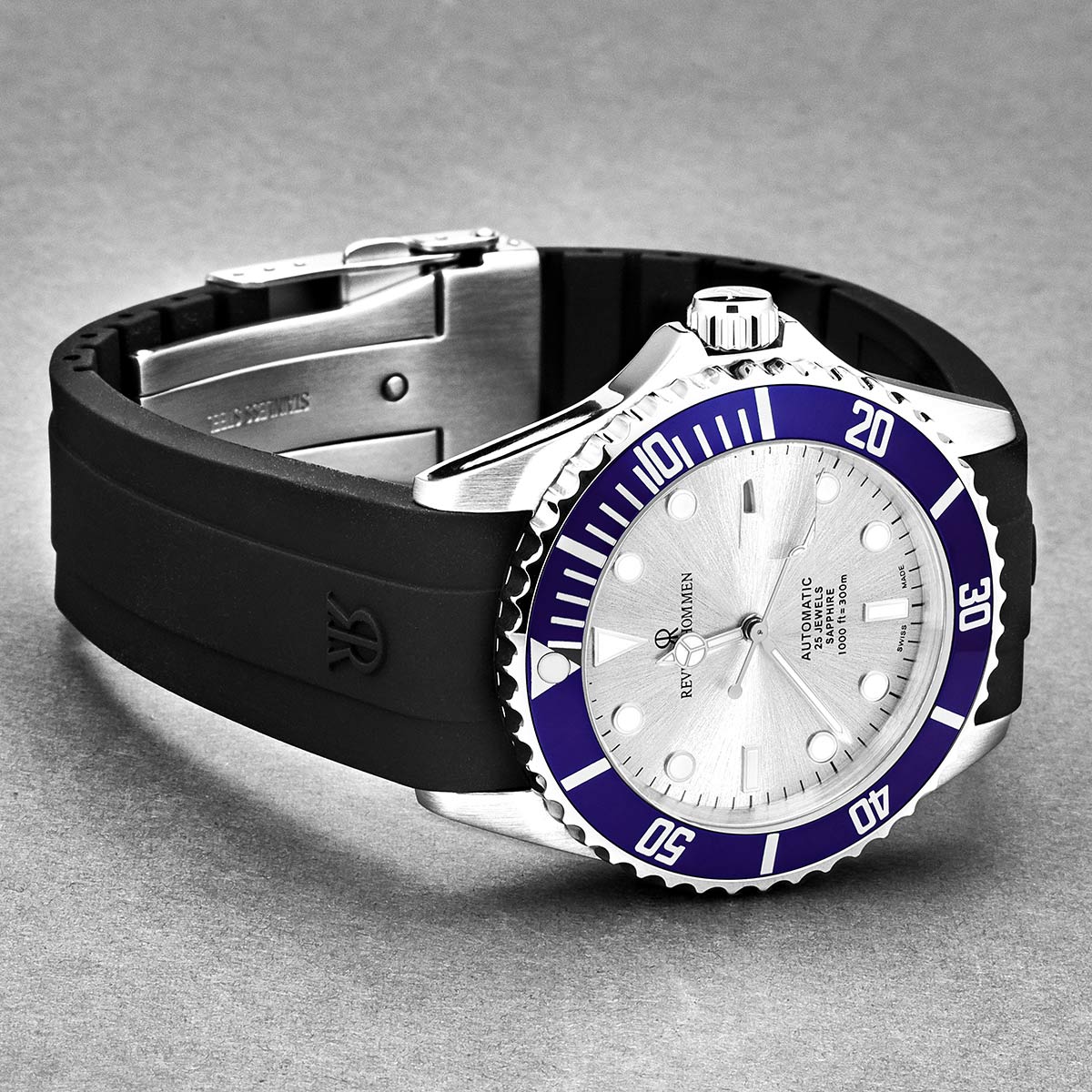 Revue Thommen Diver Men's 42mm Silver Blue Automatic Watch 17571.2825