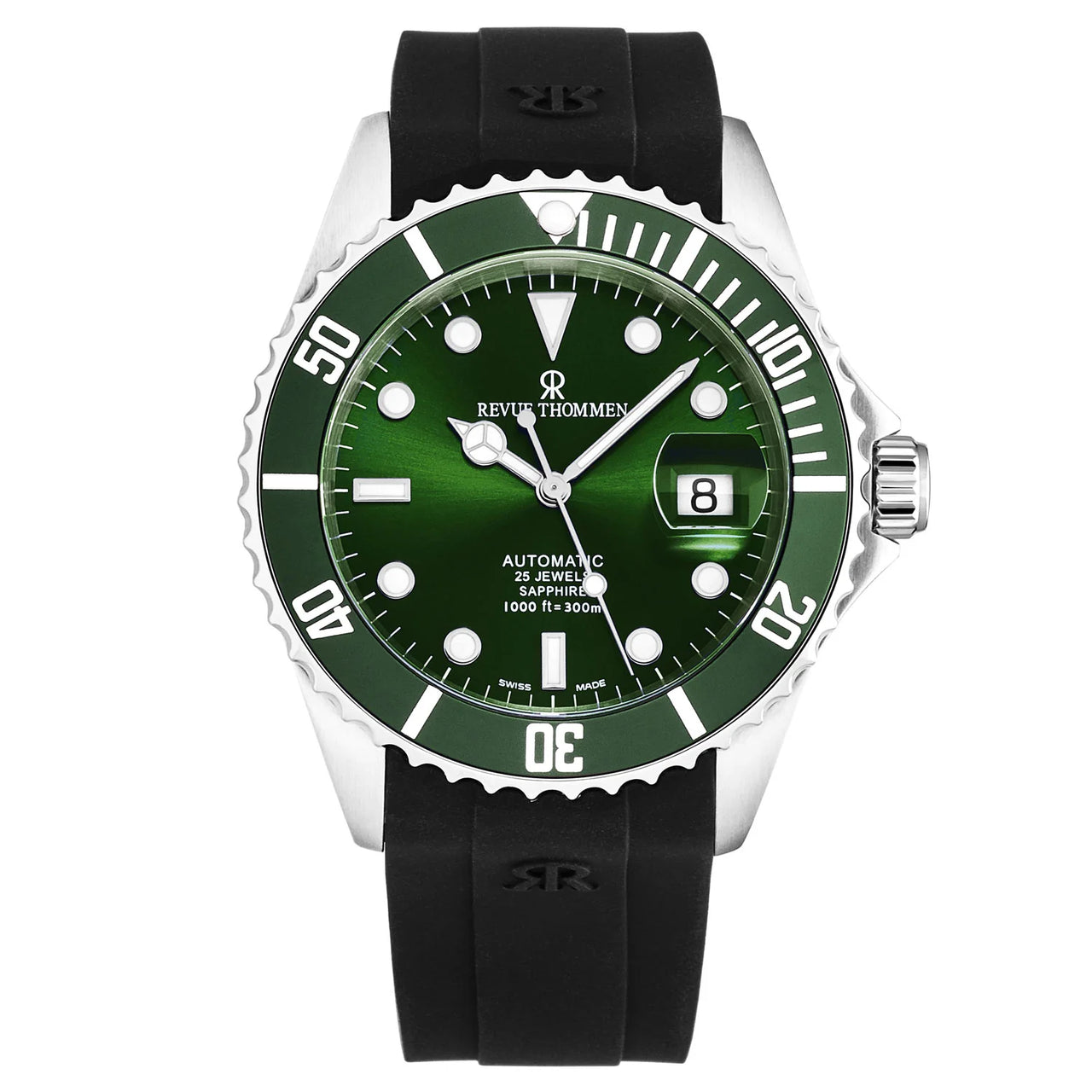 Revue Thommen Diver Men's 42mm Green Swiss Automatic Watch 17571.2829