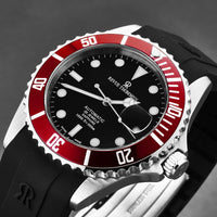 Thumbnail for Revue Thommen Diver Men's 42mm Black Red Automatic Watch 17571.2836