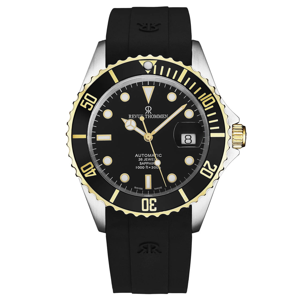 Revue Thommen Diver Men's 42mm Black Automatic Watch 17571.2847