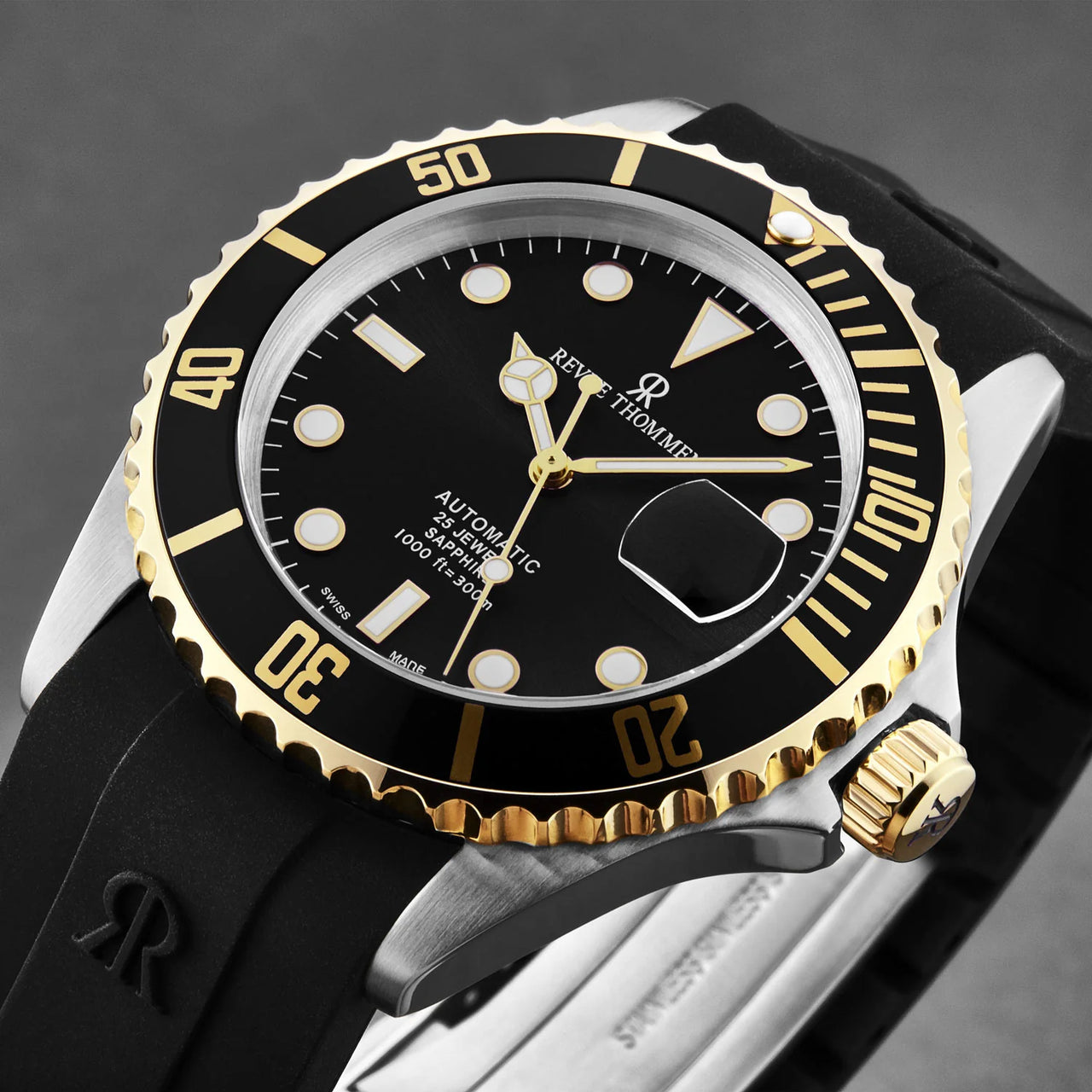 Revue Thommen Diver Men's 42mm Black Automatic Watch 17571.2847