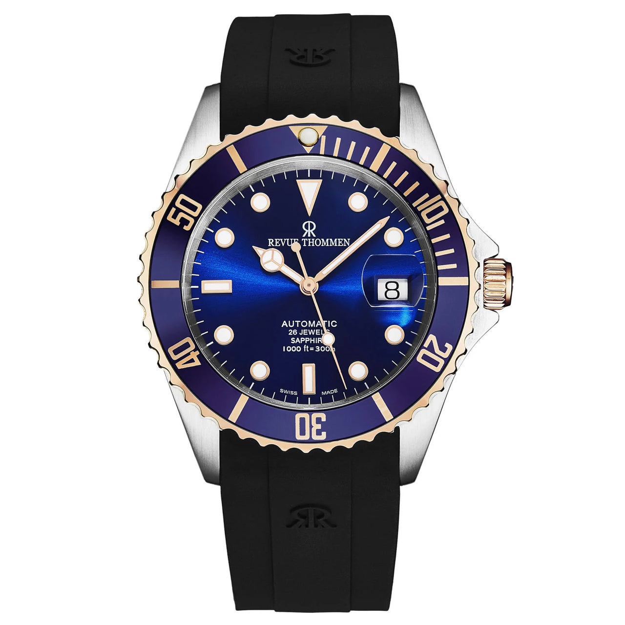 Revue Thommen Diver Men's 42mm Blue Automatic Watch 17571.2855