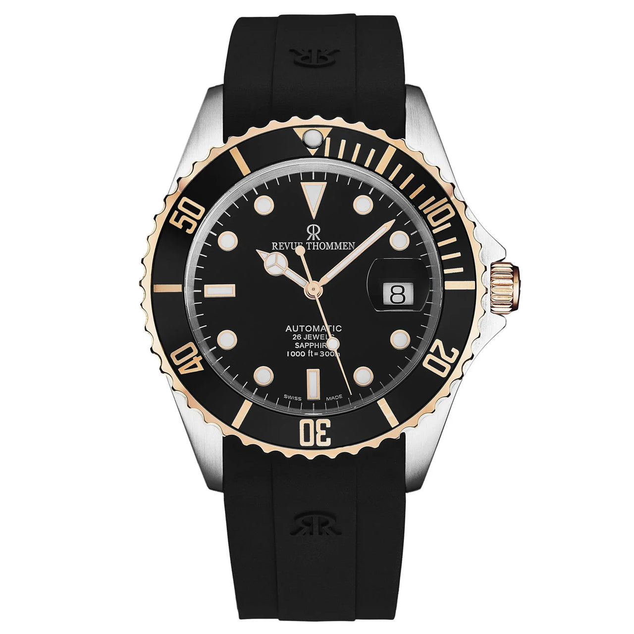Revue Thommen Diver Men's 42mm Black Automatic Watch 17571.2857