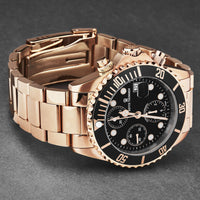 Thumbnail for Revue Thommen Diver Men's 42mm Black Rose Gold Chronograph Automatic Watch 17571.6167