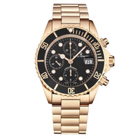 Thumbnail for Revue Thommen Diver Men's 42mm Black Rose Gold Chronograph Automatic Watch 17571.6167