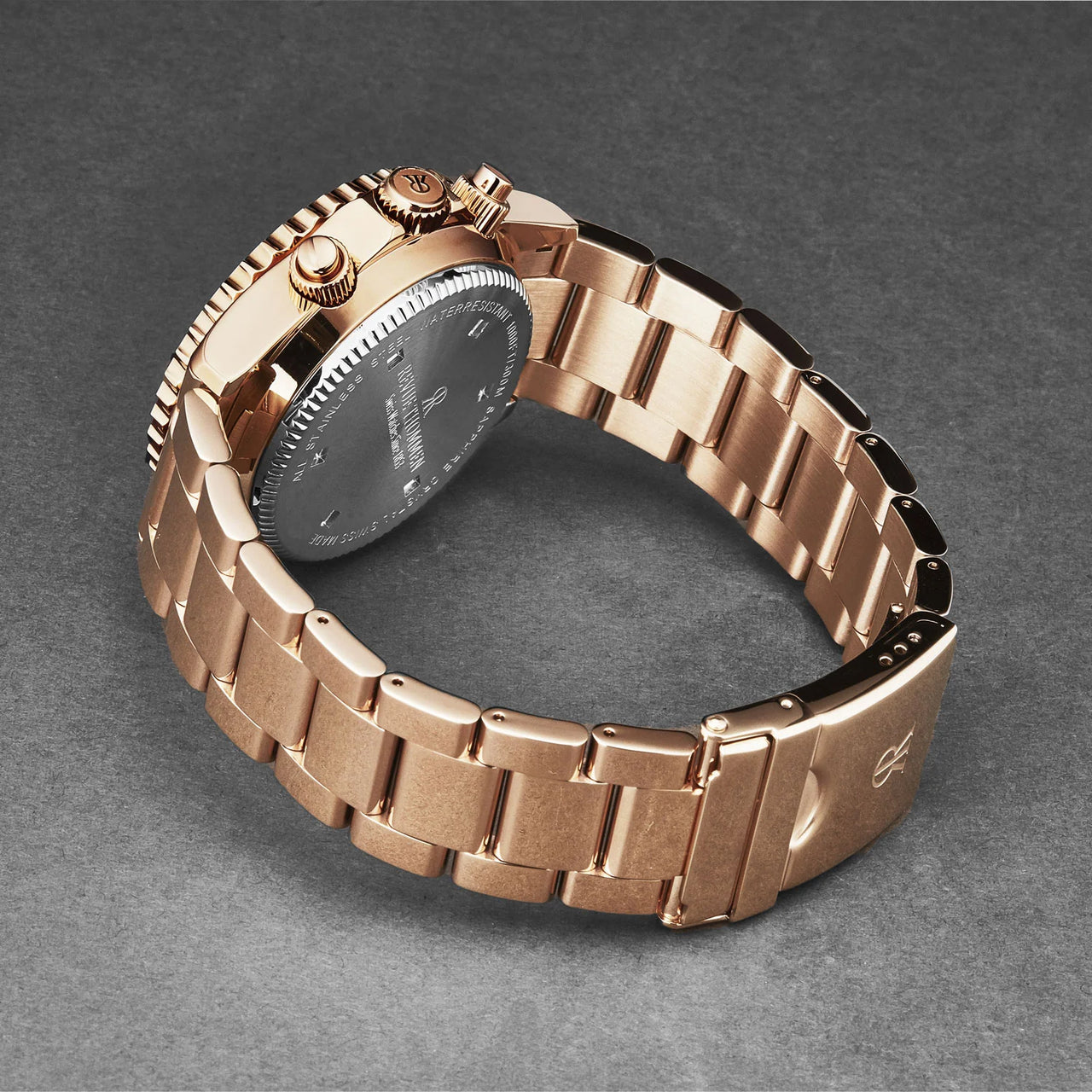 Revue Thommen Diver Men's 42mm Black Rose Gold Chronograph Automatic Watch 17571.6167