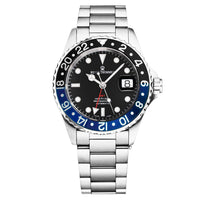 Thumbnail for Revue Thommen Diver Men's 42mm Black Dial Black and Blue Bezel GMT Automatic Watch 17572.2133