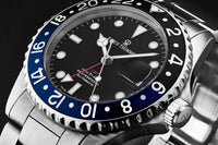 Thumbnail for Revue Thommen Diver Men's 42mm Black Dial Black and Blue Bezel GMT Automatic Watch 17572.2133