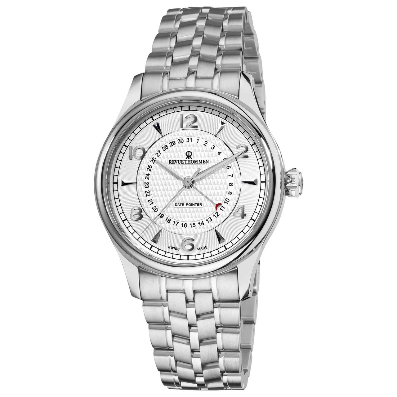 Revue Thommen XLarge Men's 43mm Silver Date Pointer Automatic Watch 10012.2132