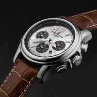 Thumbnail for Revue Thommen Men's Airspeed XL 44mm Chronograph Silver Brown Automatic Watch 16041.6332