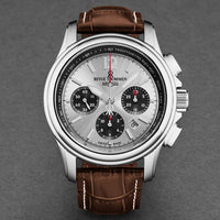 Thumbnail for Revue Thommen Men's Airspeed XL 44mm Chronograph Silver Brown Automatic Watch 16041.6332