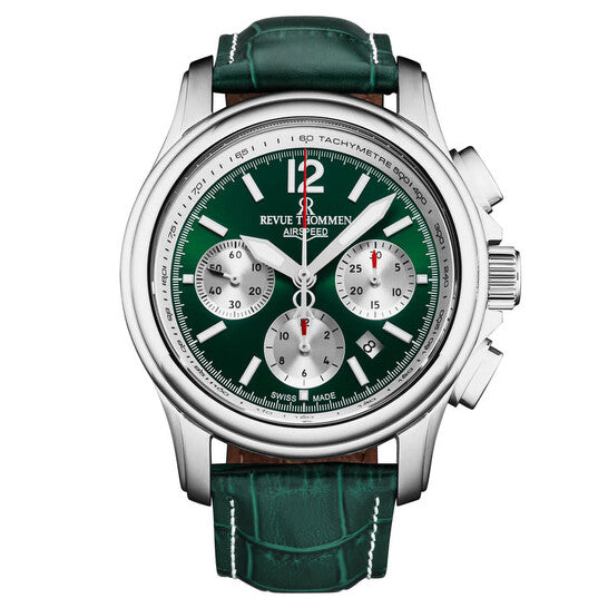 Revue Thommen Men's Airspeed XL 44mm Chronograph Green Automatic Watch 16041.6334