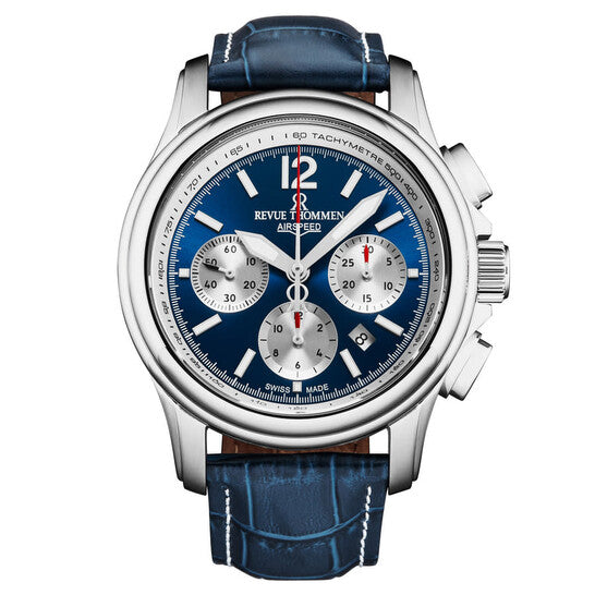 Revue Thommen Men's Airspeed XL 44mm Chronograph Blue Automatic Watch 16041.6335