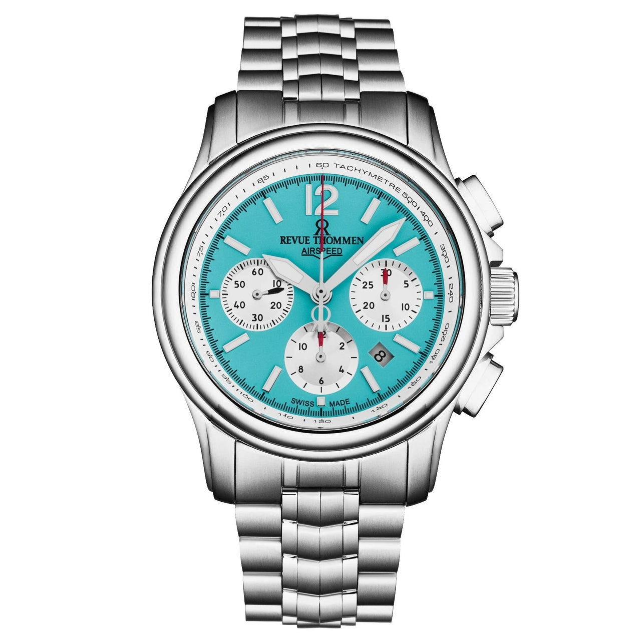 Revue Thommen Men's Airspeed XL 44mm Chronograph Automatic Glacier Blue Watch 16041.6431