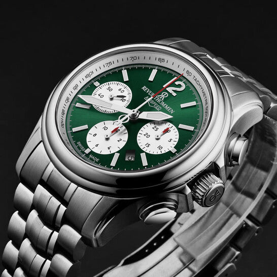 Revue Thommen Air Speed Chrono Green Automatic Men's Watch 16041.6434