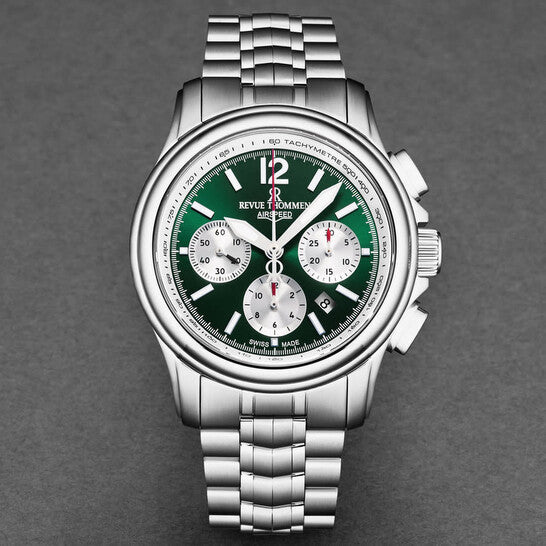 Revue Thommen Air Speed Chrono Green Automatic Men's Watch 16041.6434