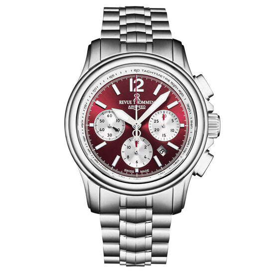 Revue Thommen Air Speed Chrono 46mm Red Automatic Men's Watch 16041.6436